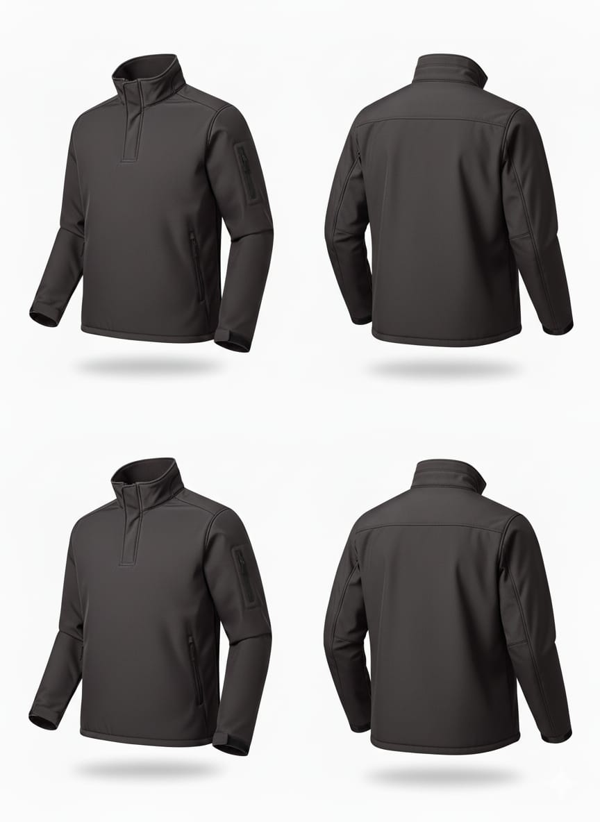 Beevos %100 Su Geçirmez Pullover Yüksek Yaka Termal Softshell Polar Ceket