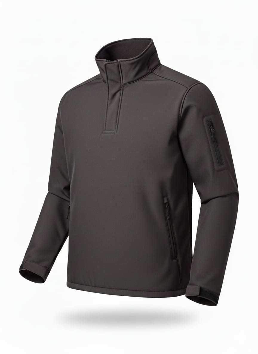 Beevos %100 Su Geçirmez Pullover Yüksek Yaka Termal Softshell Polar Ceket