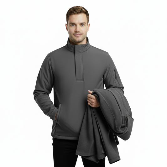 Beevos %100 Su Geçirmez Pullover Yüksek Yaka Termal Softshell  Polar Ceket