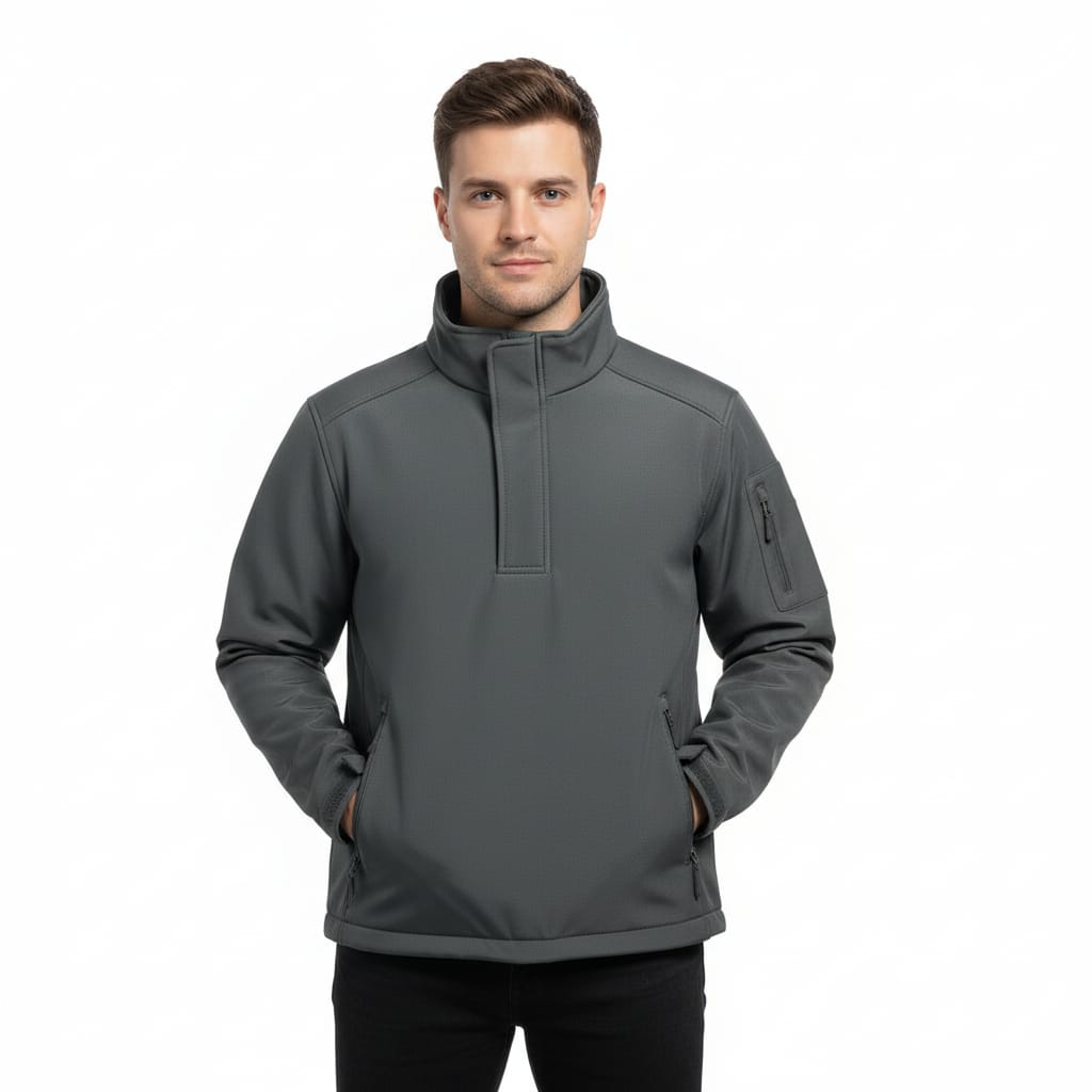 Beevos %100 Su Geçirmez Pullover Yüksek Yaka Termal Softshell  Polar Ceket